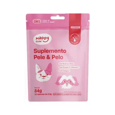 Suplemento Happy Glow Pele e Pelo para Caes Happy Med